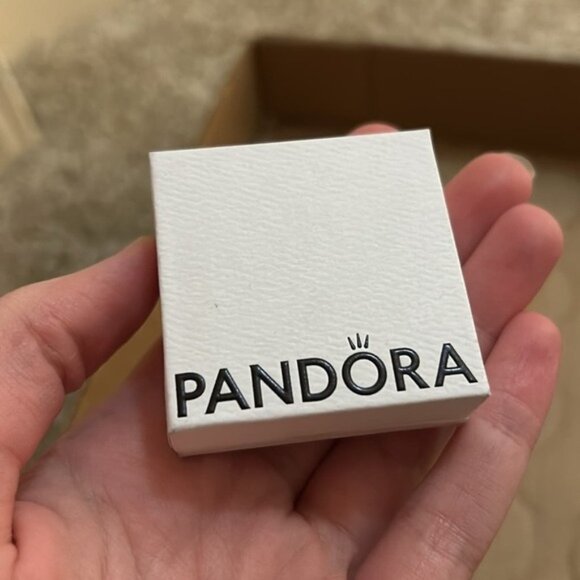 Authentic Pandora Rose Gold Pave Purple Pansy Flower Dangle Charm - Picture 5 of 5